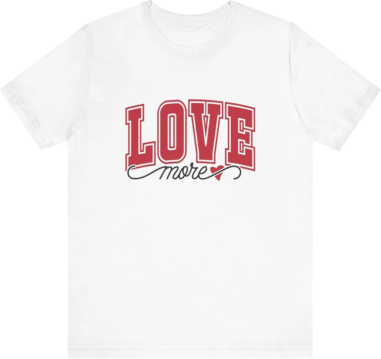 Футболка с надписью Love More Bella Canvas 3001, White