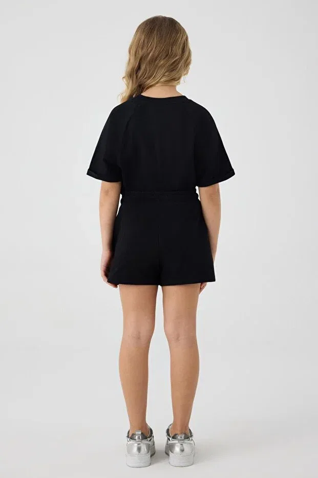 Детские шорты для девочек хлопковые Tyess, Black — фото 4
