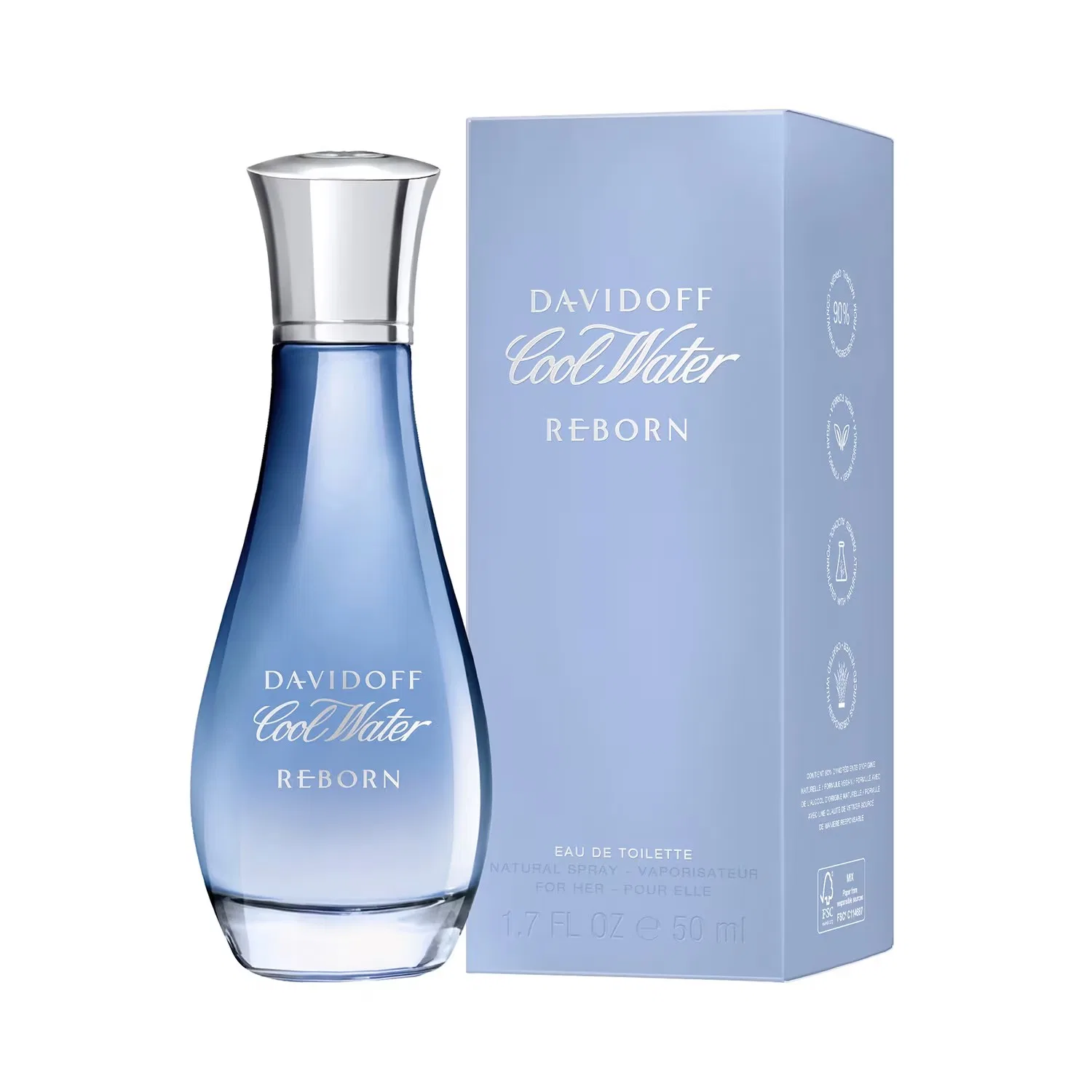 Парфюмированная вода Davidoff Cool Water Reborn Women, 50 мл, женская, Davidoff — фото 2
