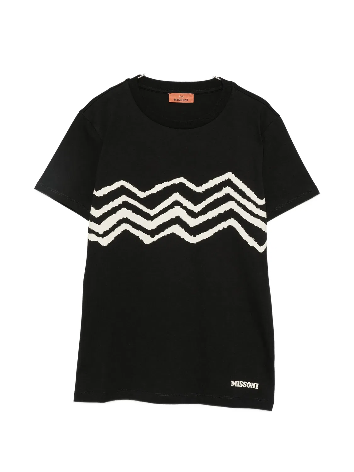 Футболка с зигзагообразным принтом Missoni Kids, черный