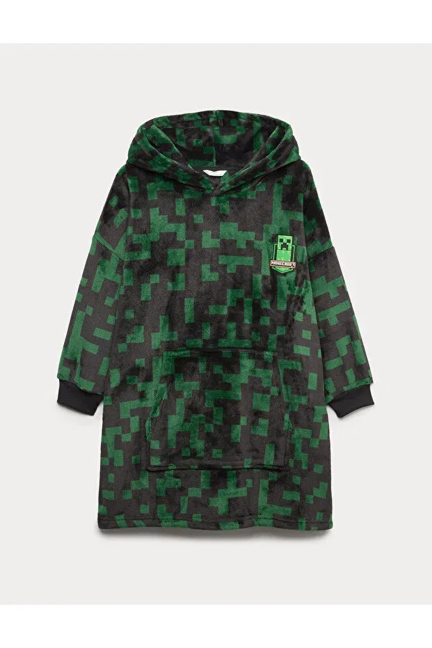 Детские свитшот для девочек с принтом Minecraft Oversize Fleece Hoodie Marks & Spencer, 142336