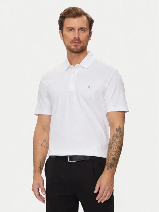 Поло regular fit C-Parris Boss, белый