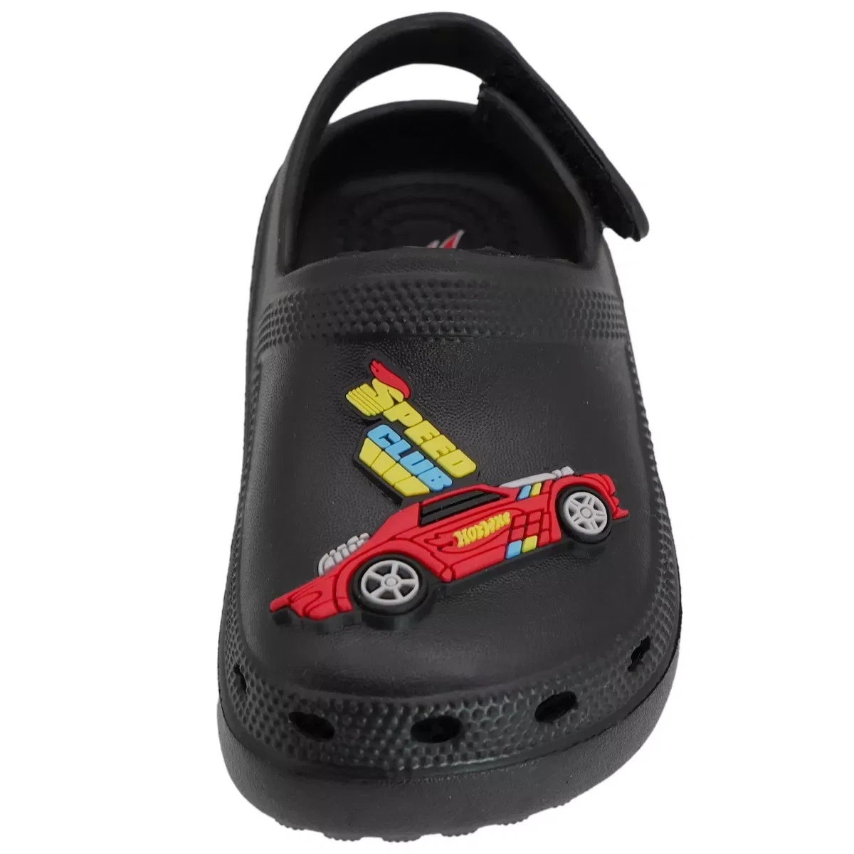 Детские сабо для мальчиков с регулируемым ремешком Hot Wheels, Black With Red Car — фото 4