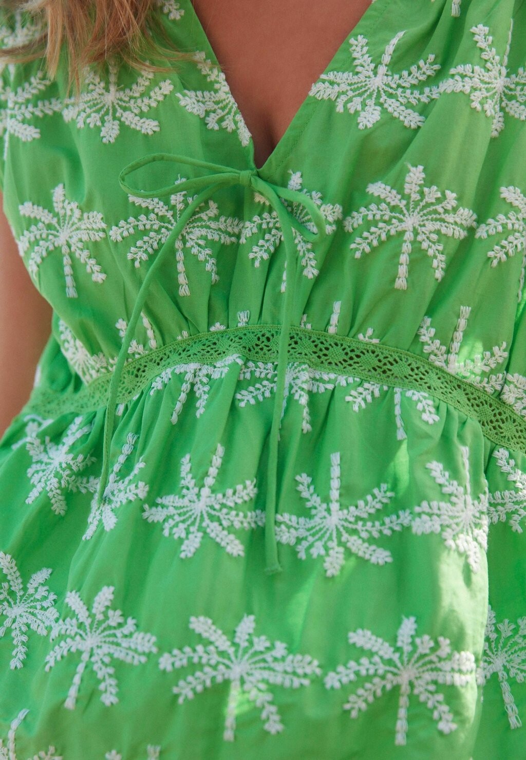 

Блуза BRODERIE SHORT SLEEVE Next, зеленый