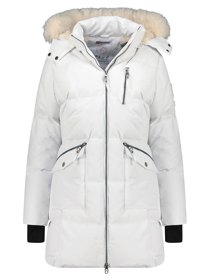 

Стеганое пальто "Балаланд" белого цвета Geographical Norway