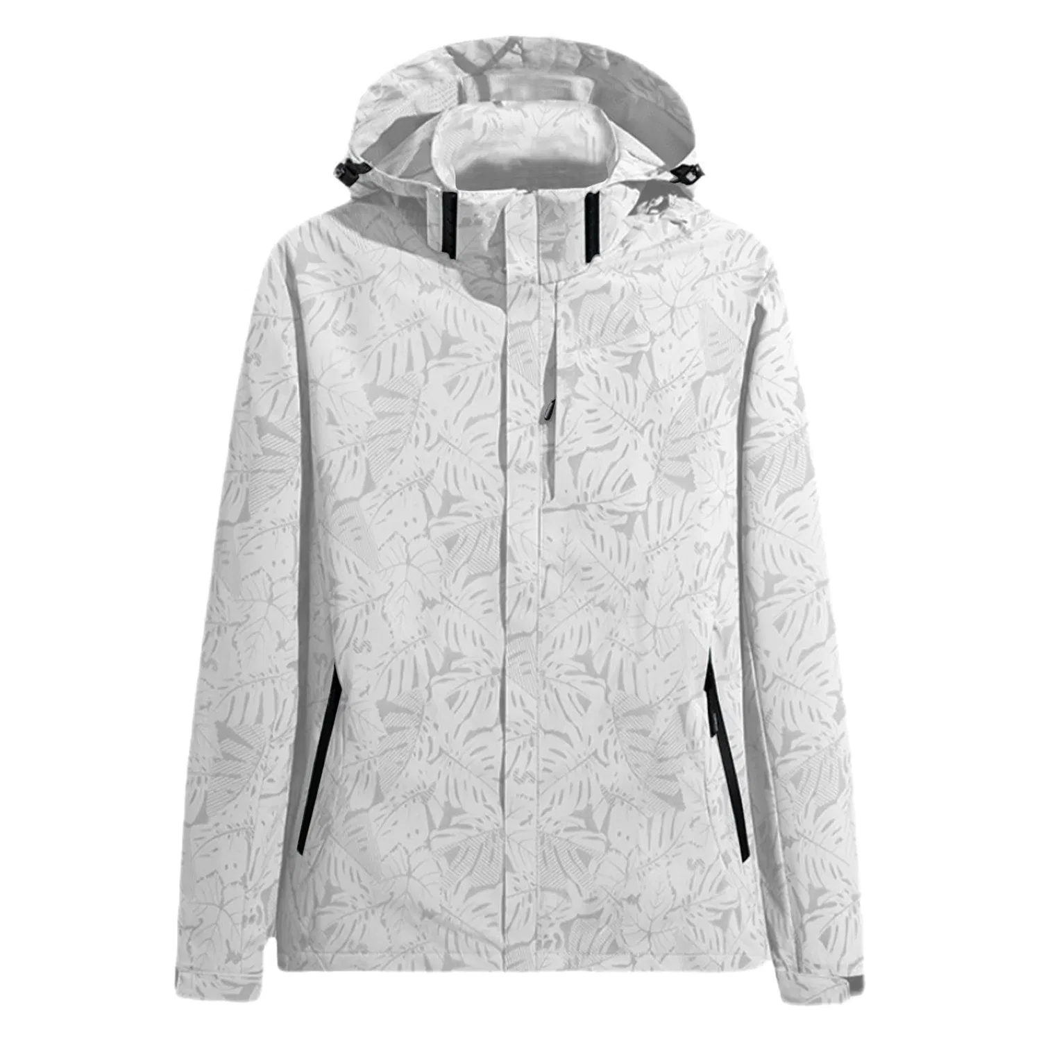Женская ветрозащитная куртка с принтом Maple Print, Beige — фото 4