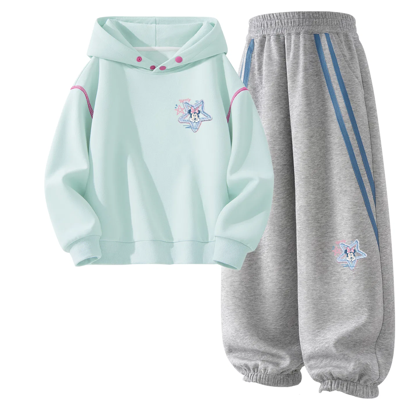 Детский спортивный комплект с капюшоном, с принтом, Disney, Clearwater Blue/Heather Gray