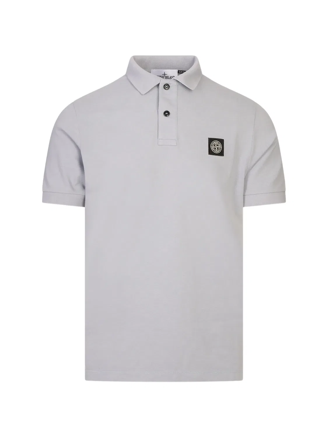 Поло с нашивкой логотипа серое Stone Island, серый