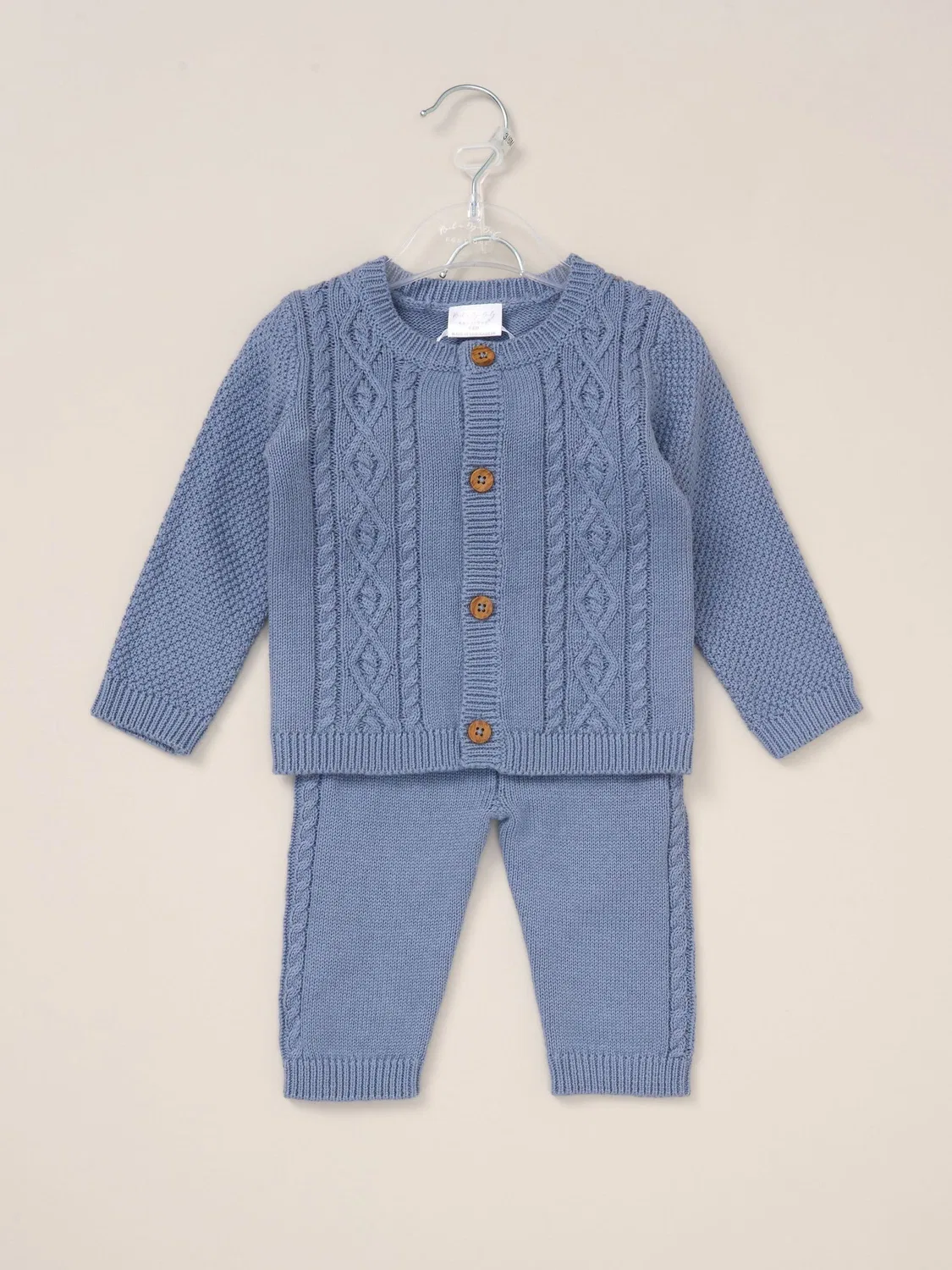 Комплект из кардигана и брюк True Knit Rock-A-Bye Baby Boutique, синий — фото 2