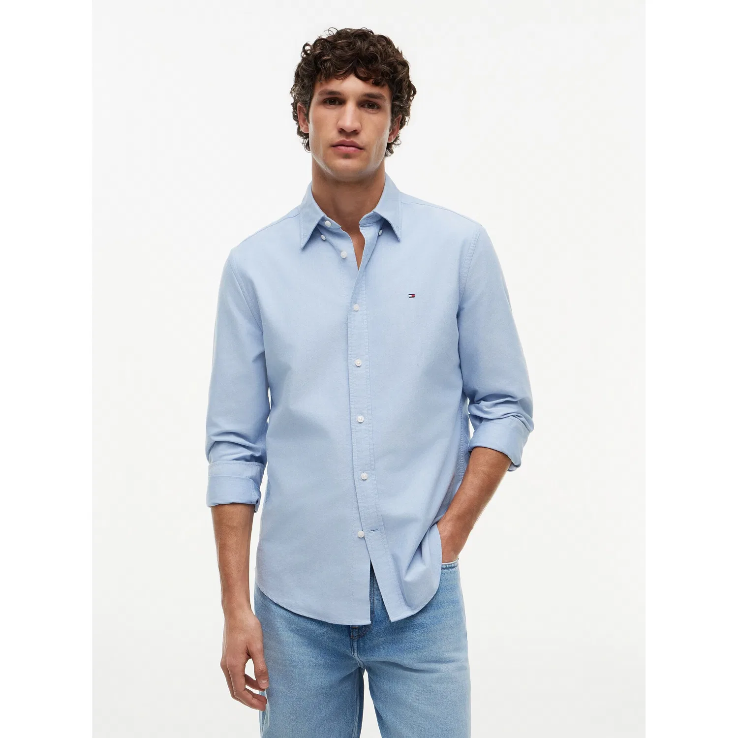Мужская рубашка с длинным рукавом Oxford Regular Fit Tommy Hilfiger, Blue
