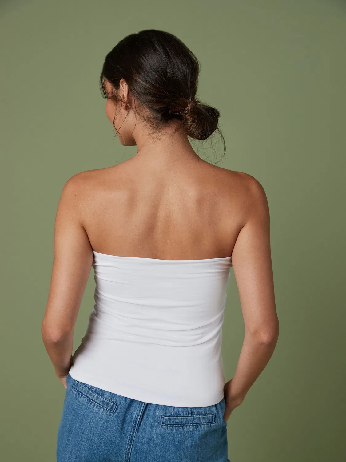 Топ-бандо хлопковый, White Cotton Rich Bandeau Boobtube Top Next, белый — фото 2