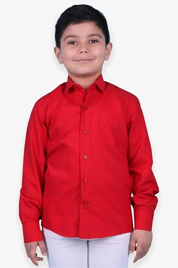 Детская рубашка для мальчиков из льна Noble Store, Red