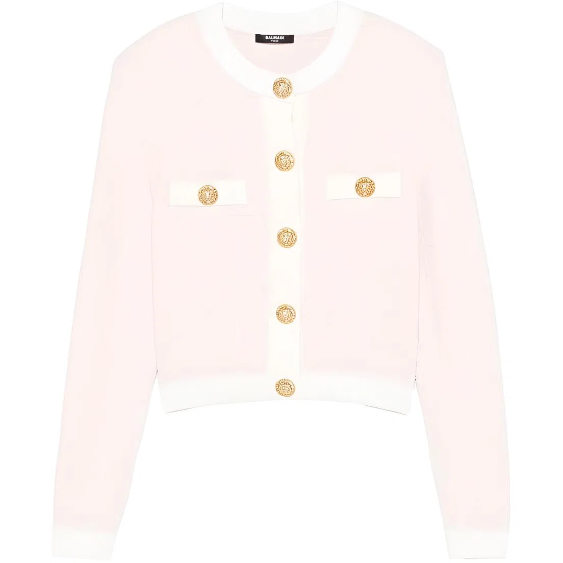 Женский кардиган из твида с пуговицами Light Tweed Button Cardigan BALMAIN, Natural