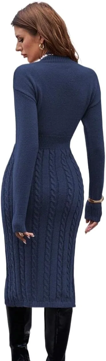 Женское длинное трикотажное платье с разрезом, Royal Blue — фото 2