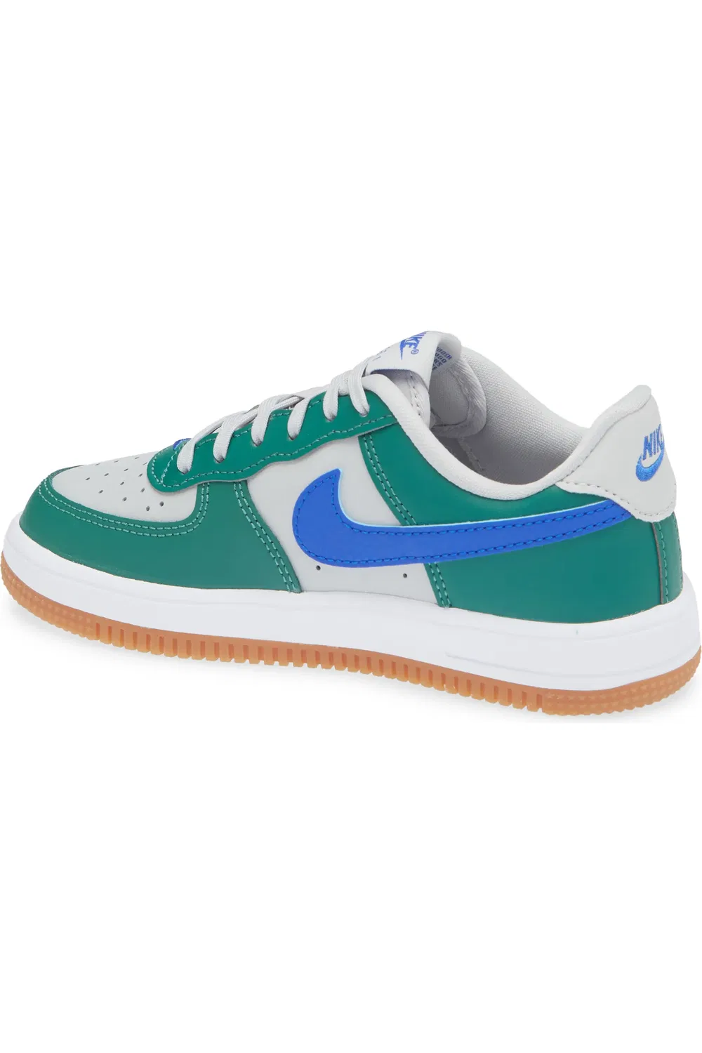 Детские кроссовки баскетбольные Air Force 1 Nike, Grey/Blue/Evergreen/White — фото 2