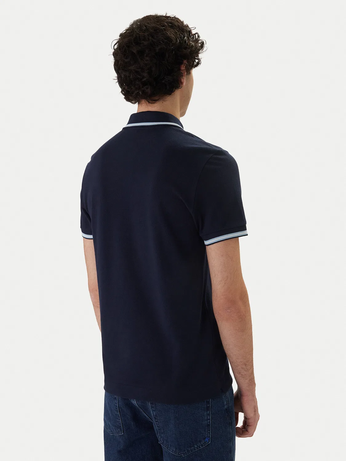 Мужское поло классического кроя Lacoste, темно-синий — фото 3