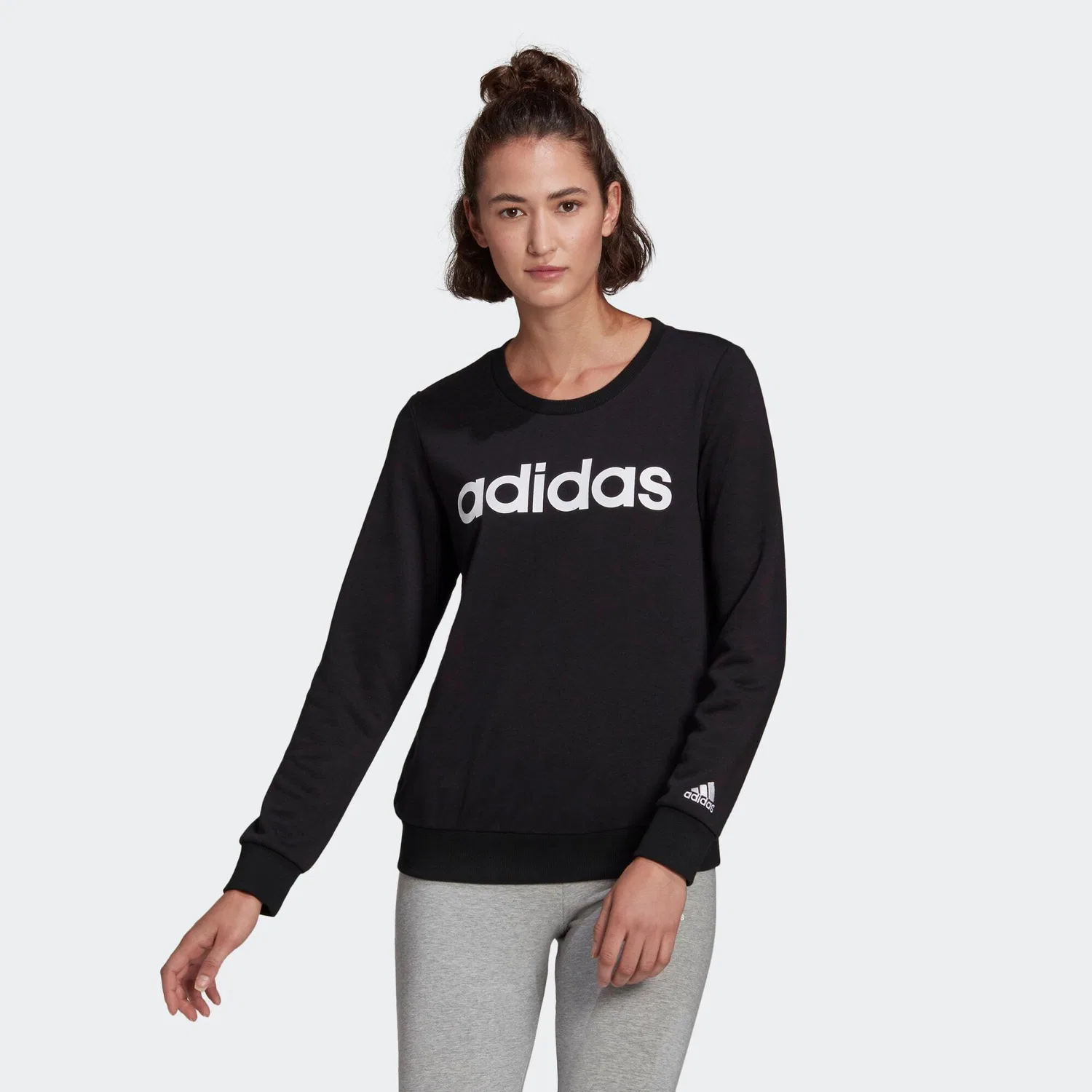 Мужской свитшот с логотипом Essentials Logo Adidas, Schwarz Weiss — фото 3