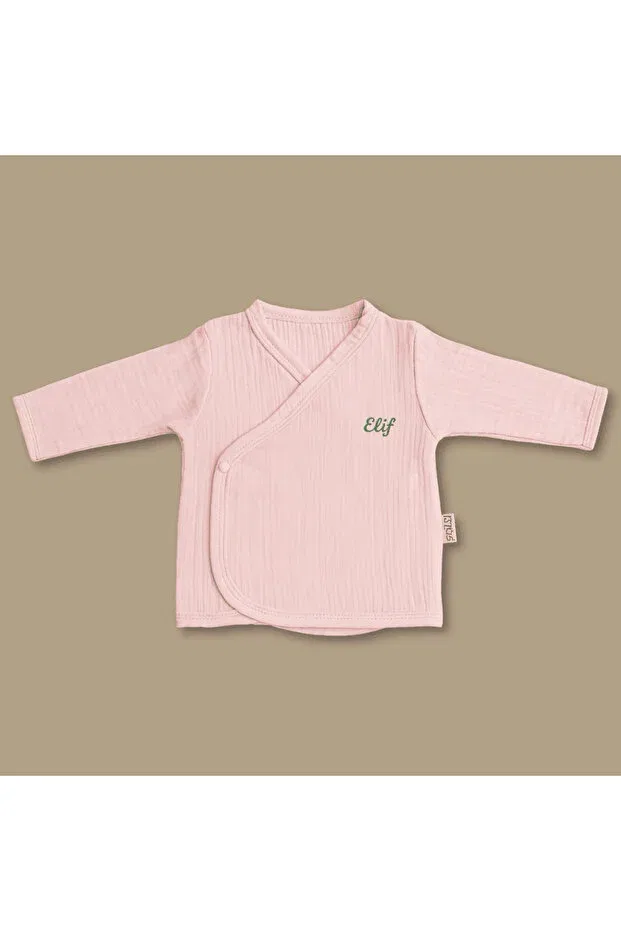 Детский комплект для новорожденных из муслина с вышивкой Tesbihane, Pink — фото 4