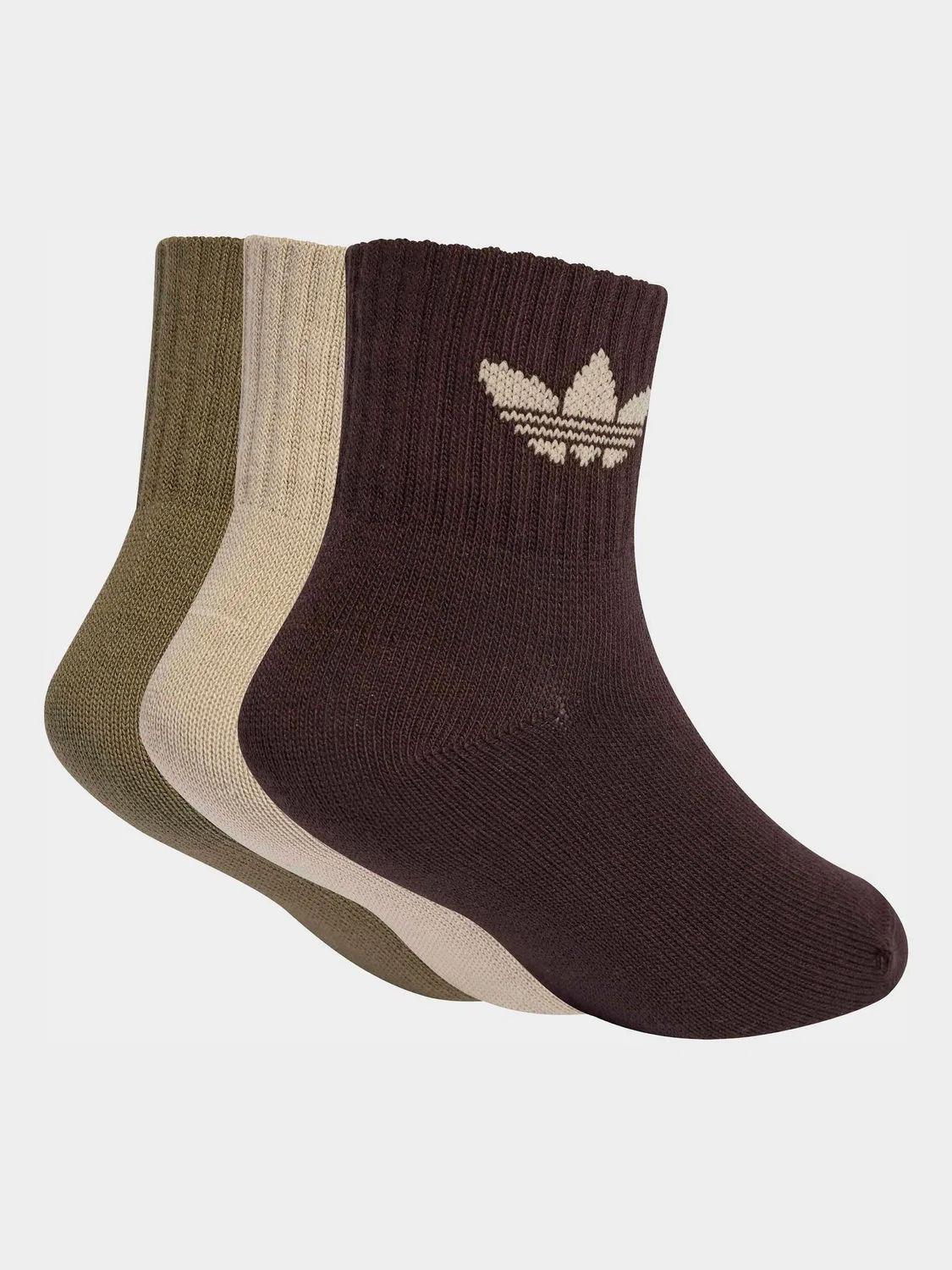 Носки фирменные adidas Originals 3 пары, темно-коричневые — фото 2