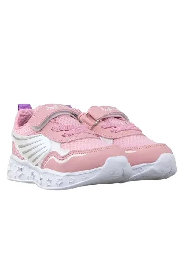 Детские кроссовки для девочек с подсветкой Pabuç Ailesi, Pink White — фото 2