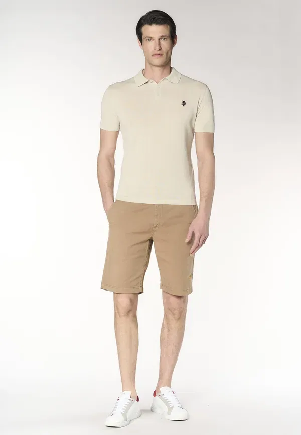 Поло из хлопка U.S. Polo Assn., Beige, бежевый — фото 2