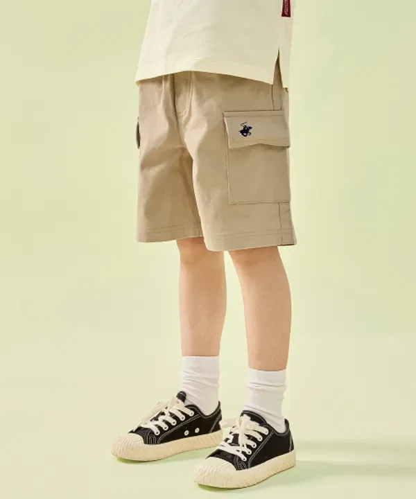 Шорты карго с карманами, детские, Beverly Hills Polo Club Kids, бежевый