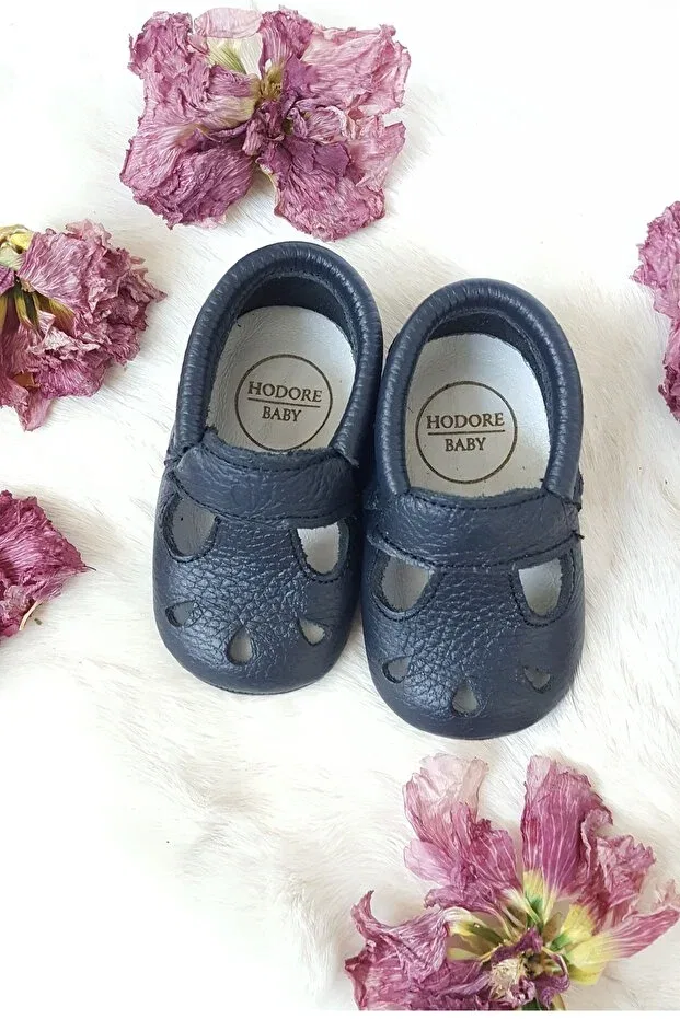 Детские мокасины из натуральной кожи Hodore, Navy Blue