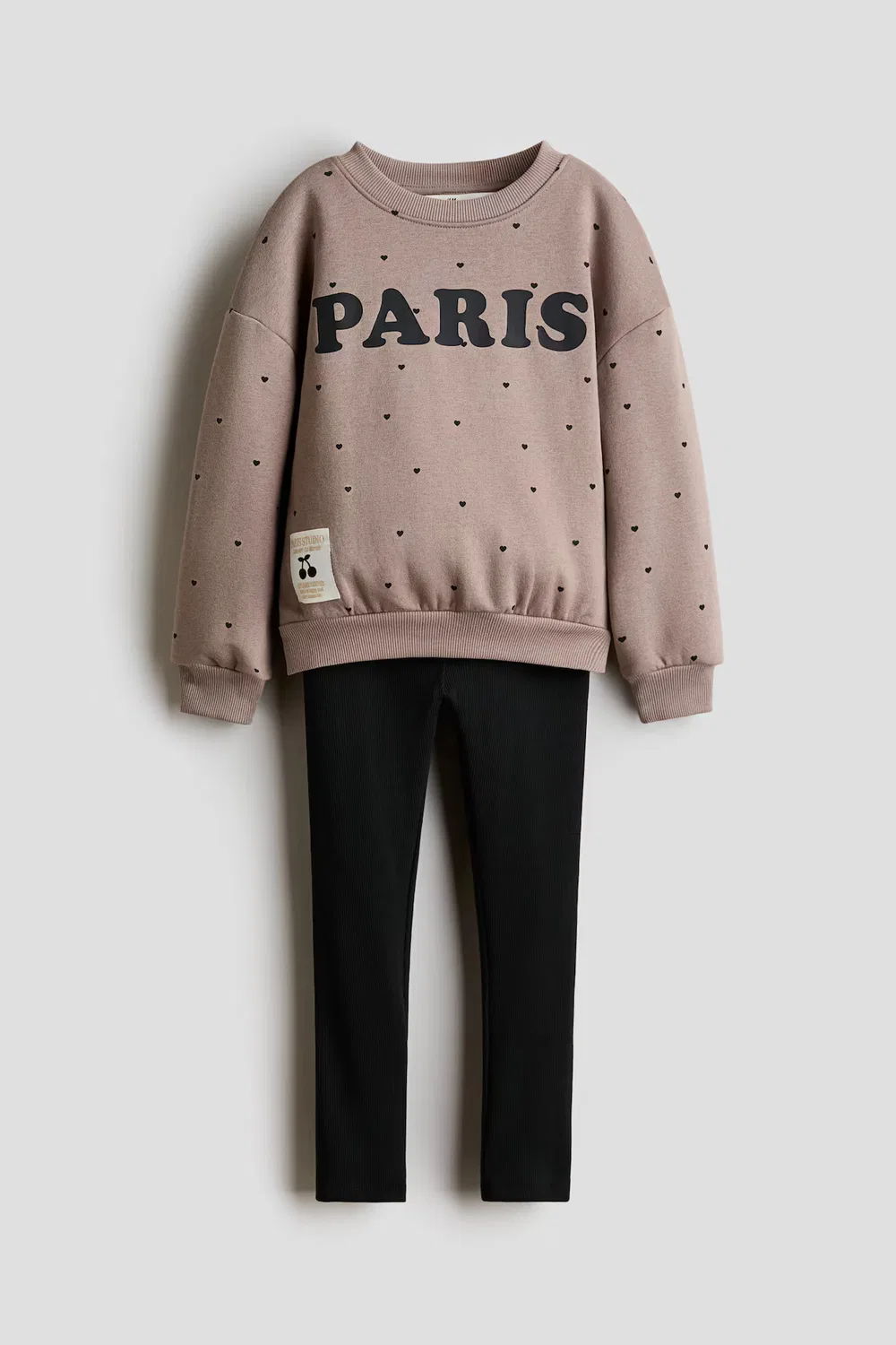 Комплект из двух предметов: толстовка и леггинсы H&M, Graubraun/Paris