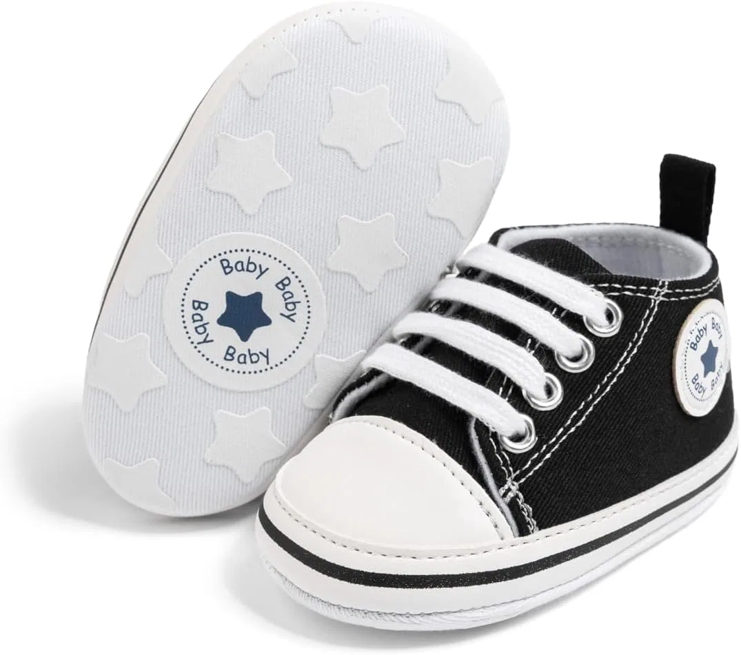 Детские кеды на шнуровке с мягкой подошвой KIDSUN, Black