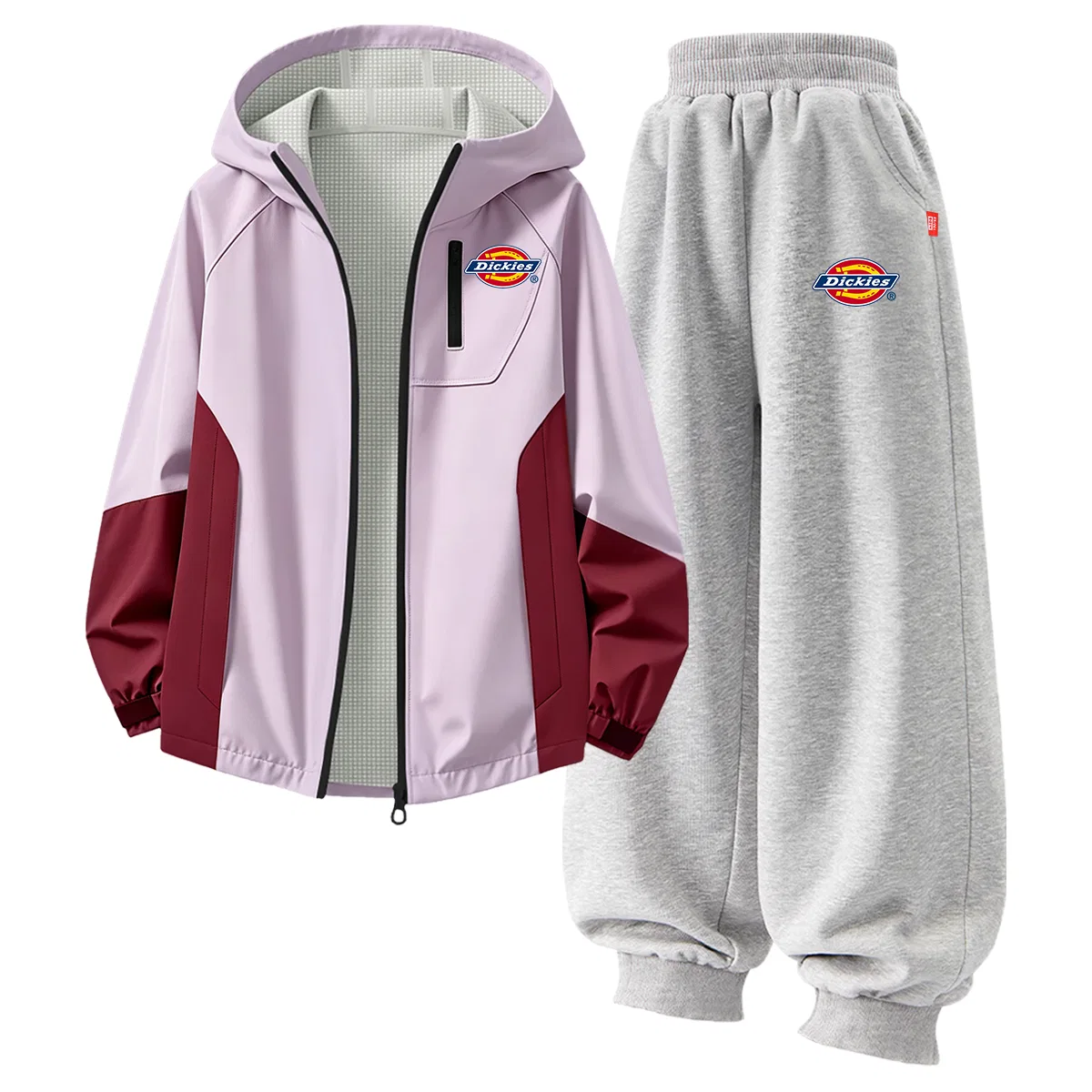 Детский спортивный костюм с капюшоном Dickies, Silicone Standard K Cloud Cherry Blossom Pink+Standard Thick K Gray