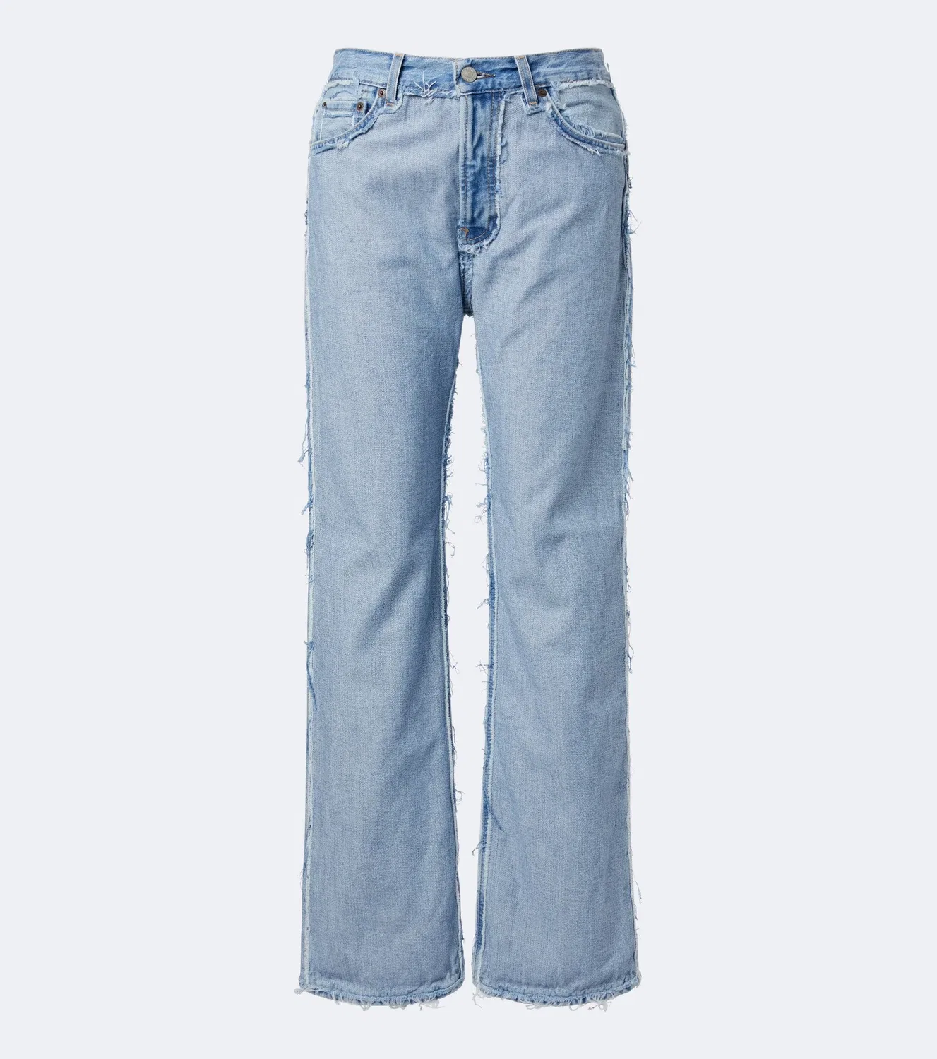 Прямые джинсы с рваным эффектом, Acne Studios, синий