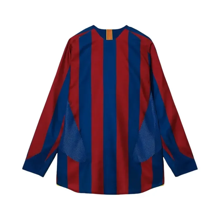 Реплика футболки с длинными рукавами Nike FC Barcelona сезона 2005/06, красно-синяя — фото 2