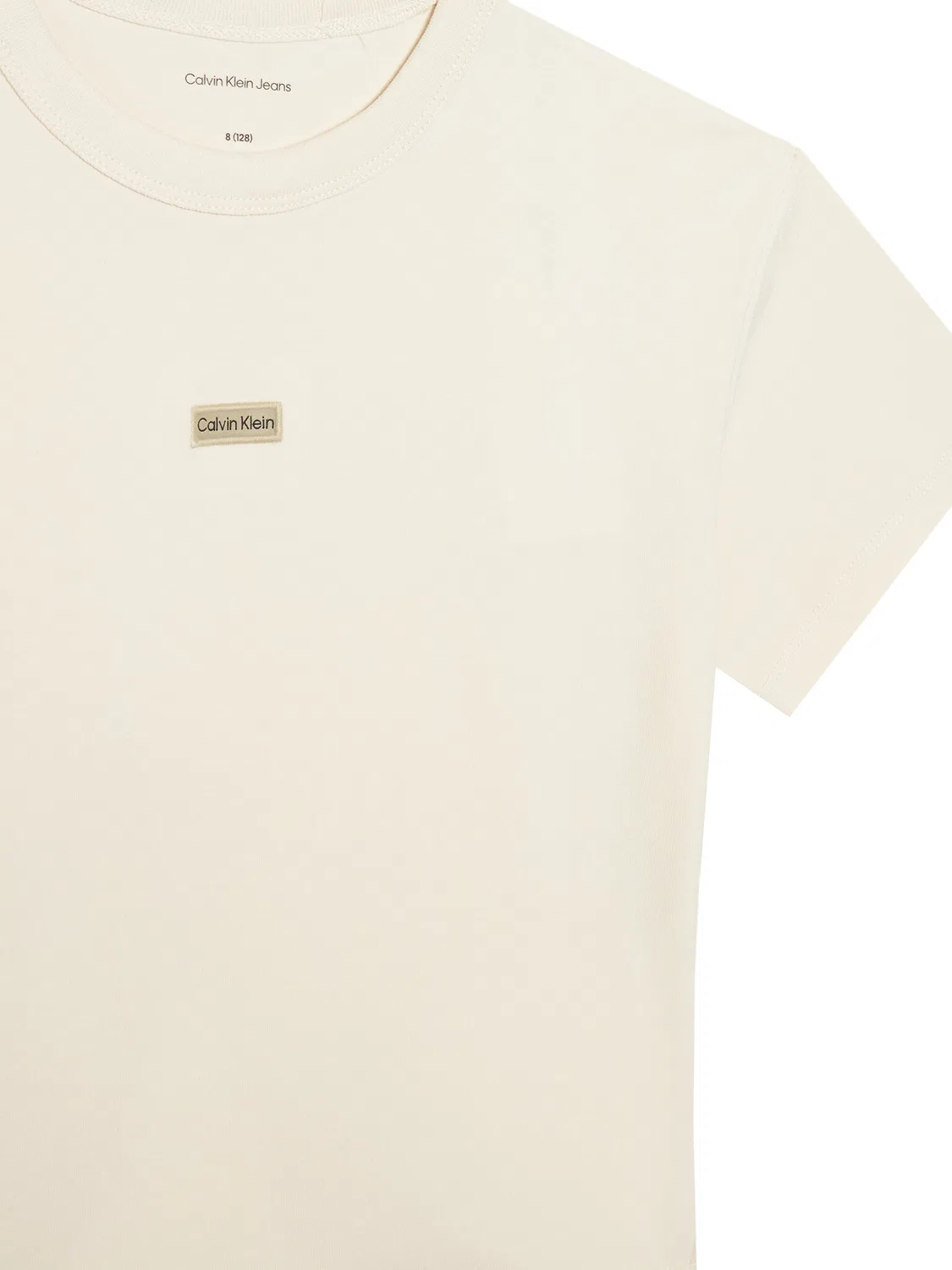 Футболка стандартного кроя для девочки Folded Logo Calvin Klein Jeans, бежевый — фото 3