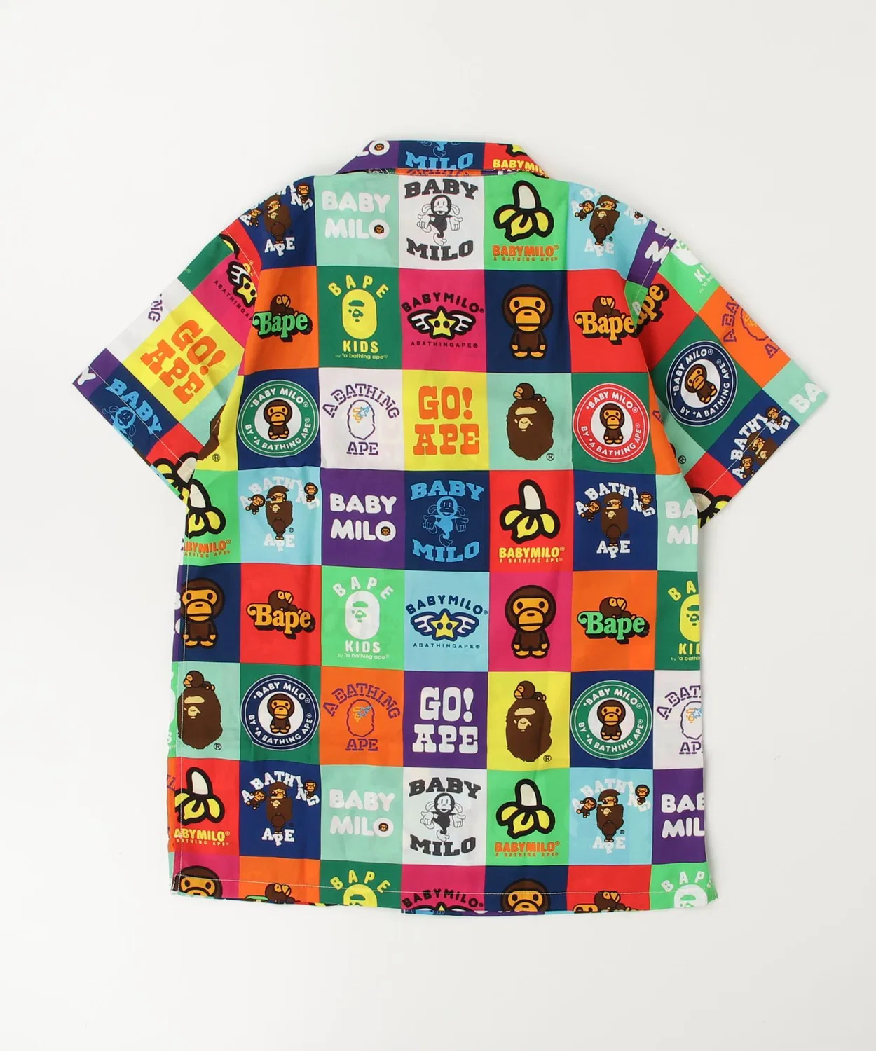 Детская рубашка с открытым воротником с принтом BABY MILO PATCHWORK A BATHING APE, Multi — фото 4