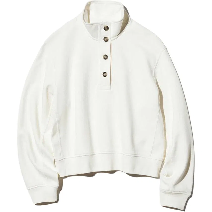 Женский свитшот с воротником-стойкой UNIQLO, 01 Ivory