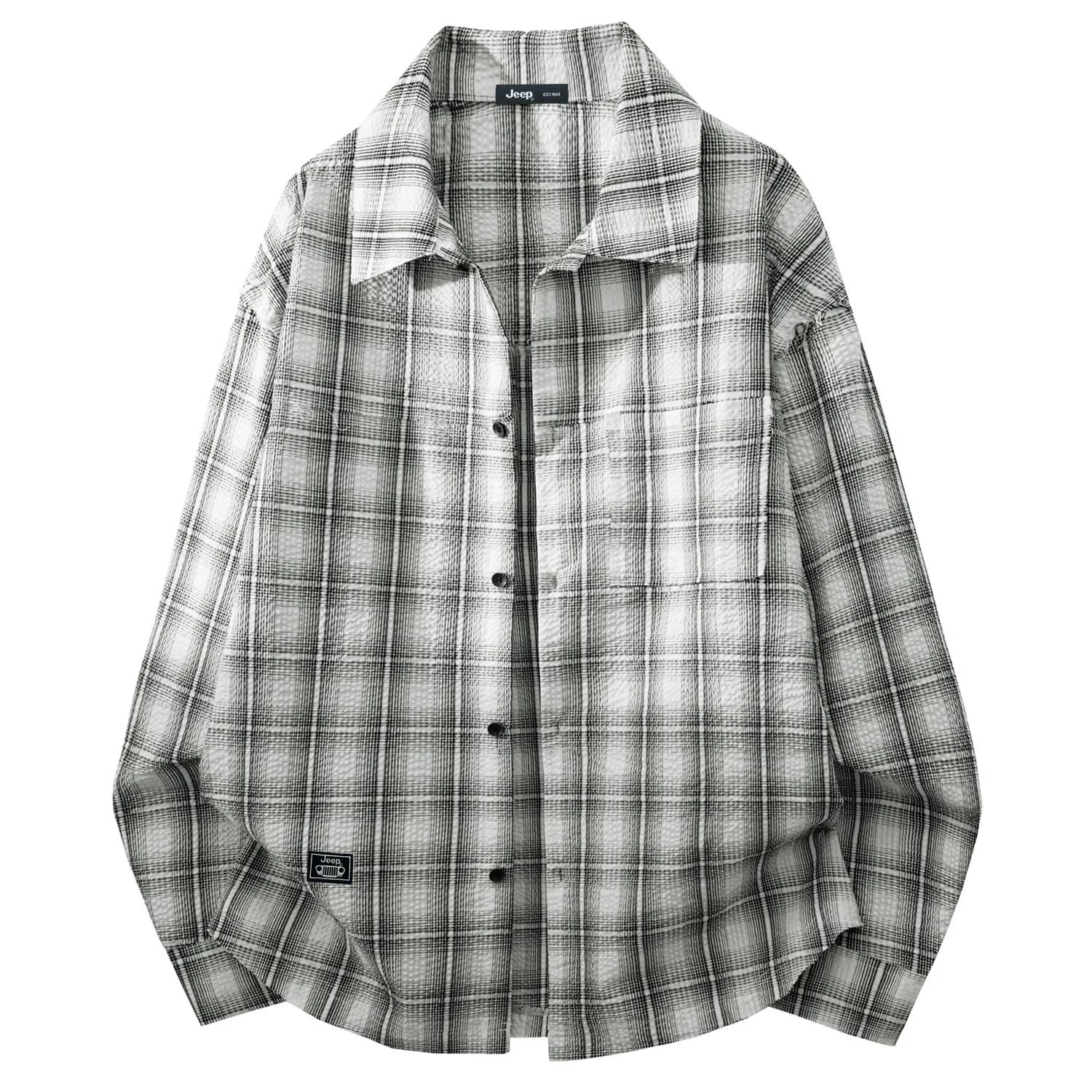 Детская рубашка с воротником прямого кроя Jeep Khaki Plaid