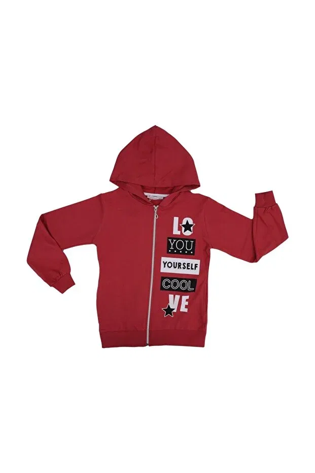 Детский кардиган с капюшоном на молнии с принтом Baby Kids Colors, Cherry-Brown