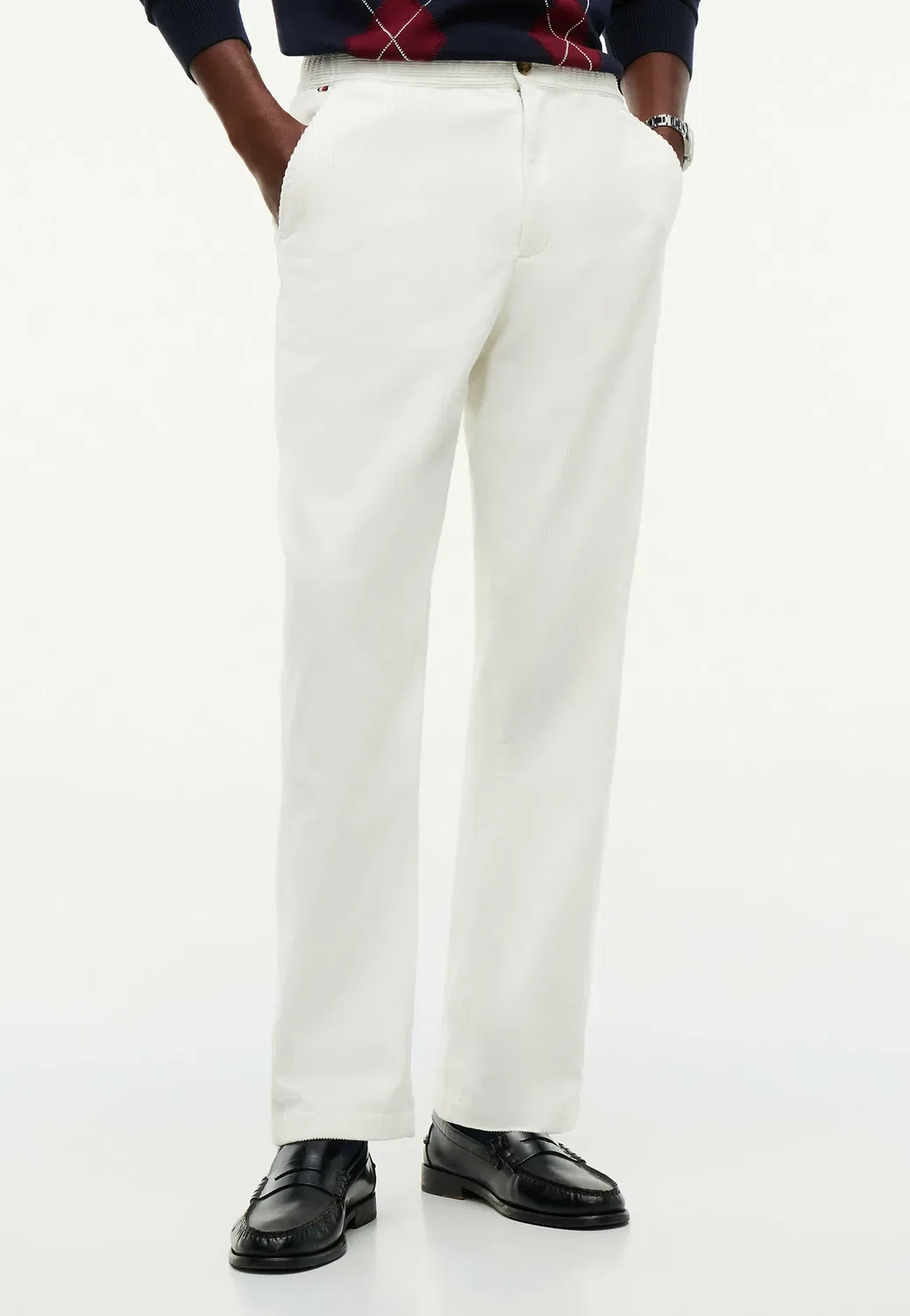 Брюки из вельвета с широким рубчиком производства Dover Tommy Hilfiger, Ivory Silk