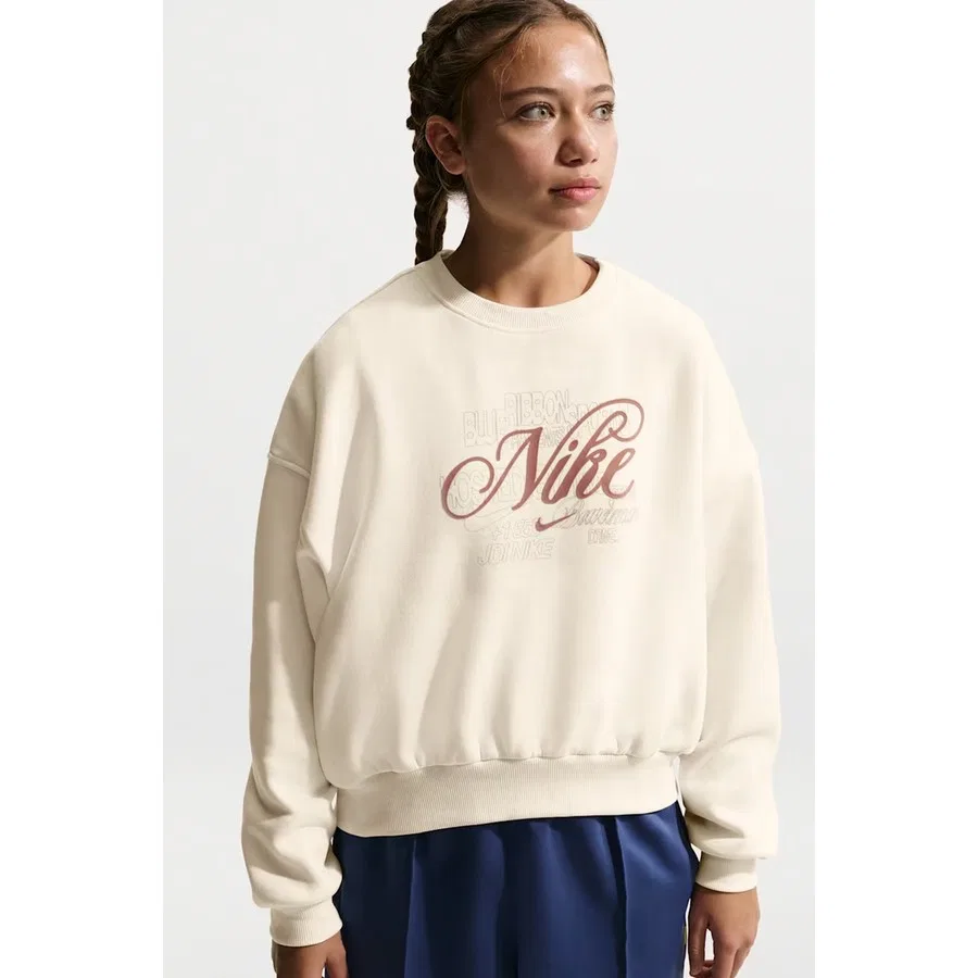 Свитшот с круглым вырезом из футера Nike Sportswear Club Fleece, Черный — фото 3