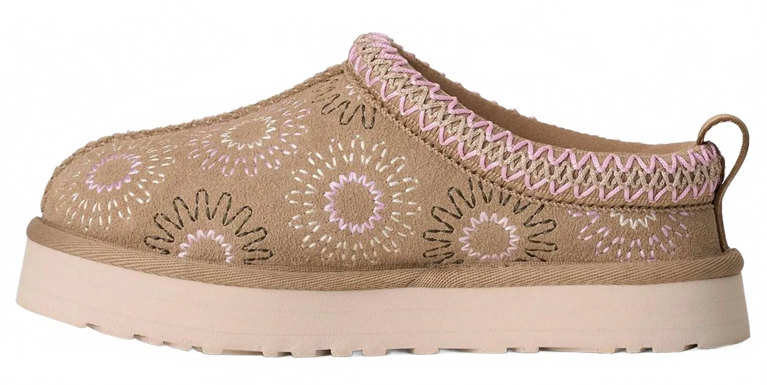 Детские тапочки UGG с вышивкой Tazz Sun Stitch, Mustard Seed — фото 4