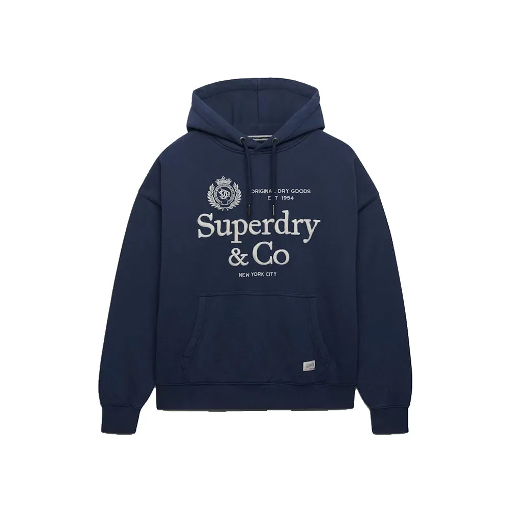 Худи Superdry Luxe Casual Embroidered Relaxed Fit, синий — фото 3