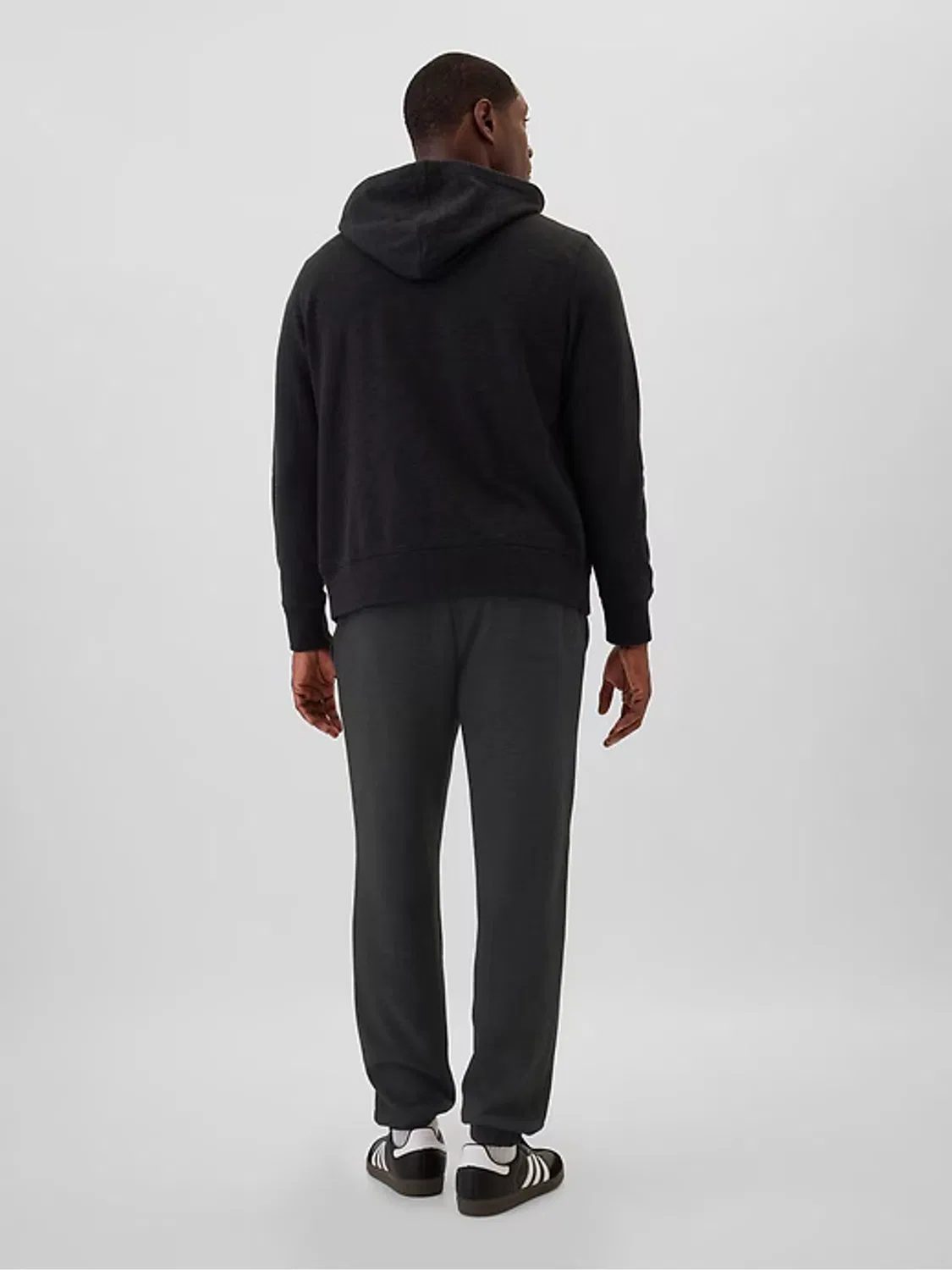 Худи Gap Black Zip Through Logo Fleece Lined Hoodie, черный — фото 2