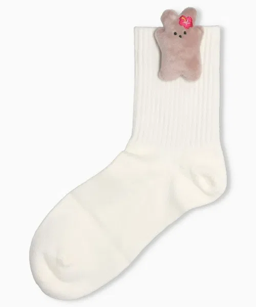 Детские носки с маскотами животных 15 см, tutuanna, Off White