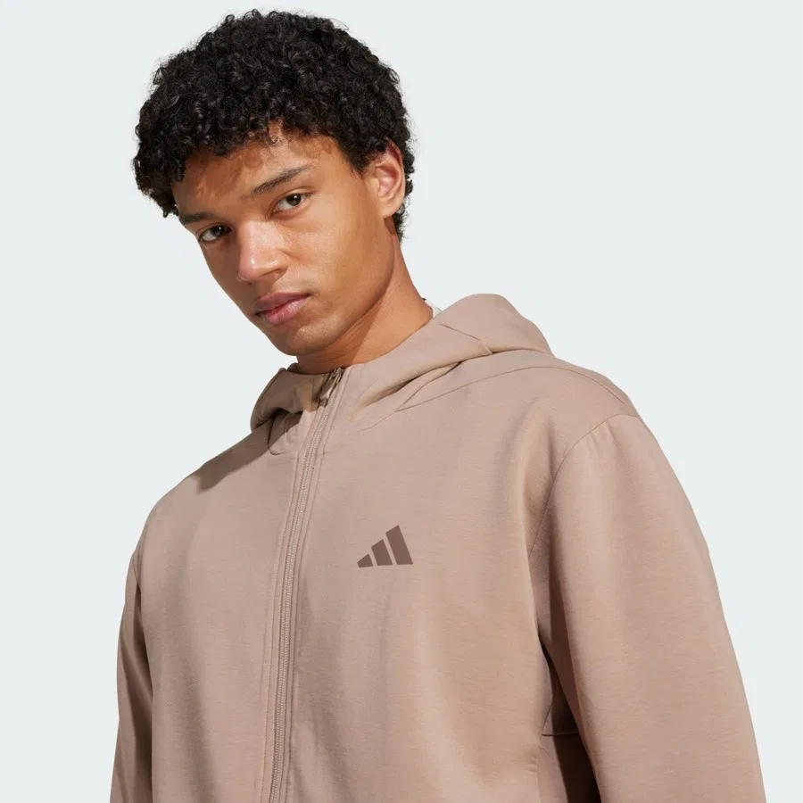 Худи с капюшоном и полной застежкой-молнией Performance JX0690 Designed For Training Full-Zip Track Jacket adidas, Коричневый — фото 4