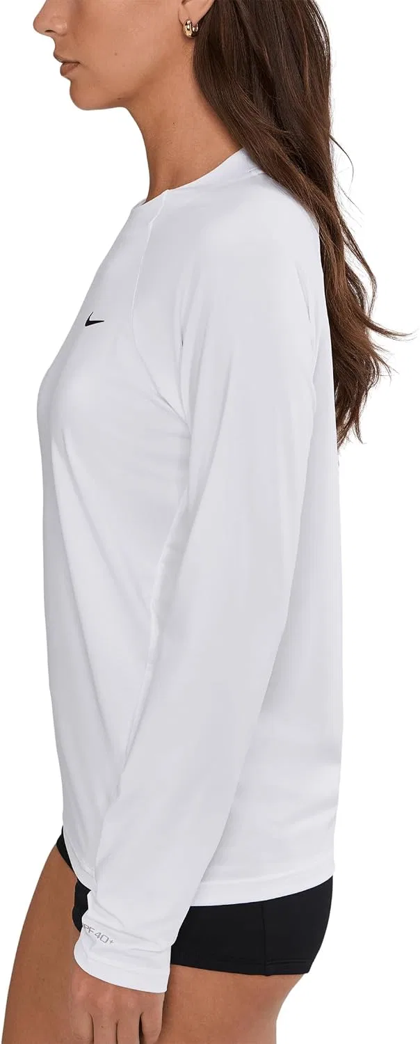 Женская рашгард с длинным рукавом Dri-FIT UV Hydroguard Nike, White — фото 3