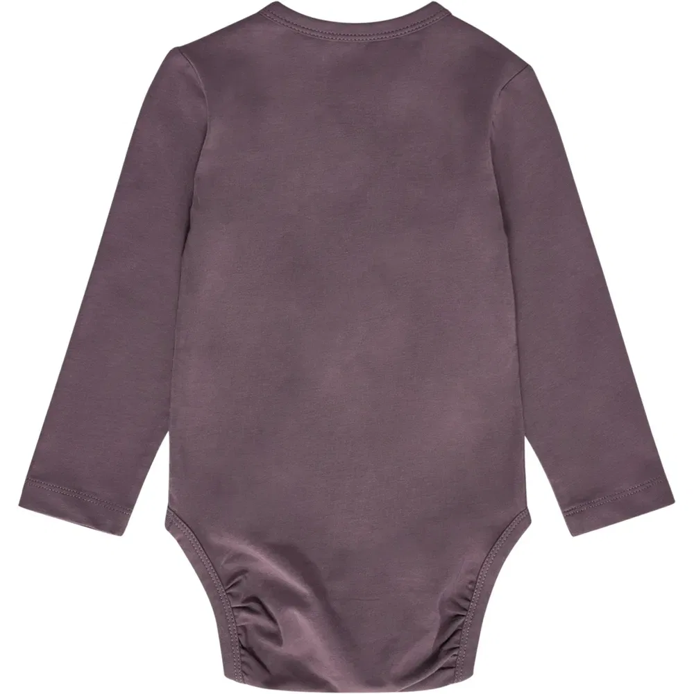 Детское боди с длинным рукавом Mini Logo Long Sleeve Body Hummel, Purple — фото 2