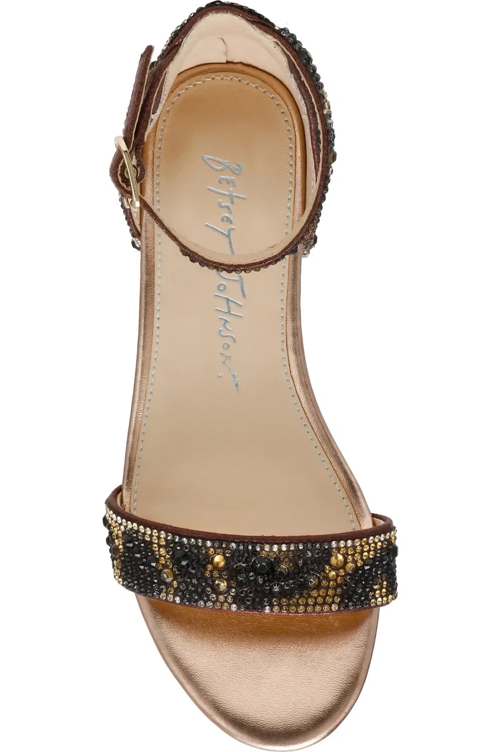 Детские сандалии на щиколотке со стразами Rhinestone Betsey Johnson, Leopard — фото 4