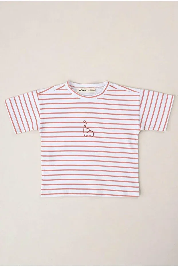 Детская футболка полосатая для мальчиков Mioma Kids, Orange
