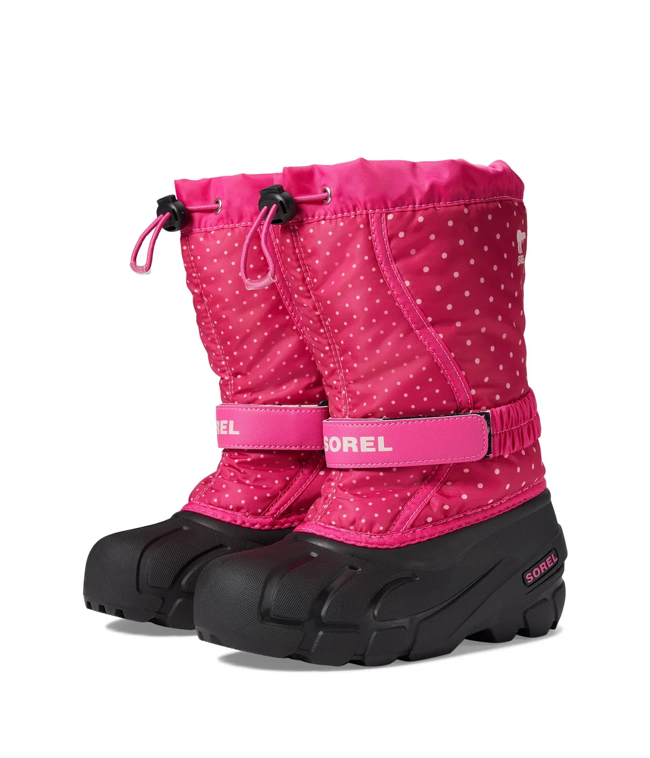 Детские зимние ботинки для девочек с принтом Flurry Boot Print Sorel, Fuchsia Fizz Black