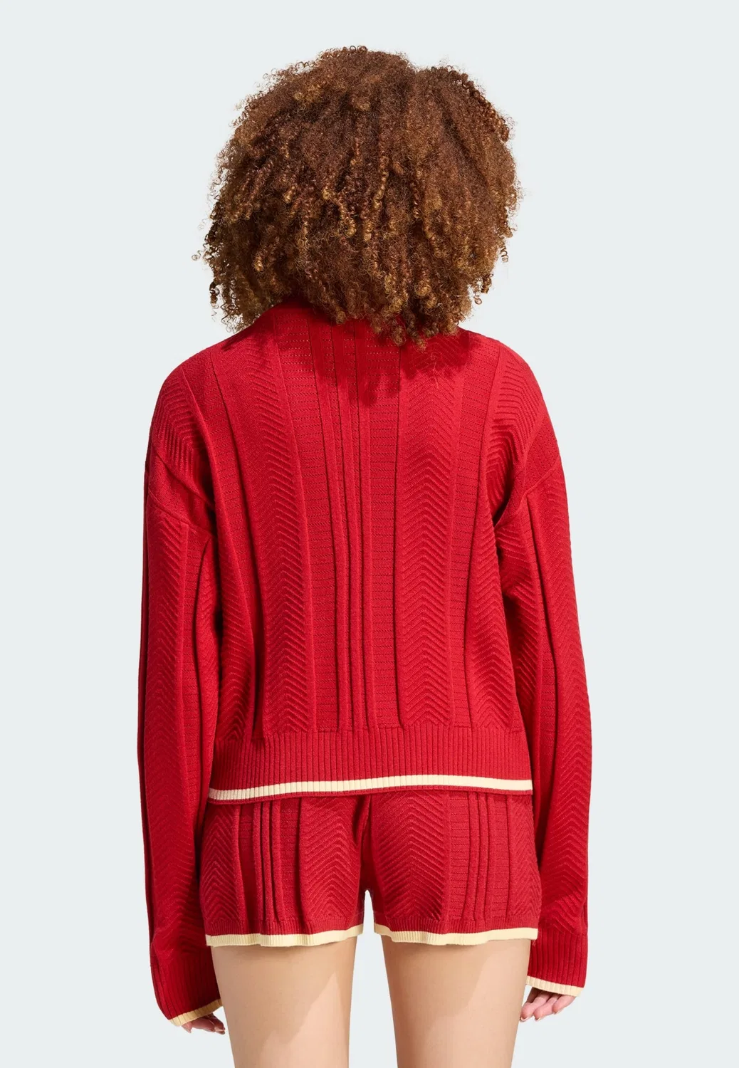 Вязаный кардиган Adidas Originals Жар-птица красного цвета — фото 3